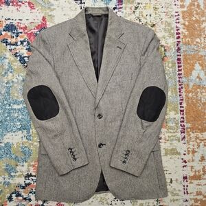 Elba Blazer Mens Size 40 Wool Elbow Patch Sport Coat Houndstooth